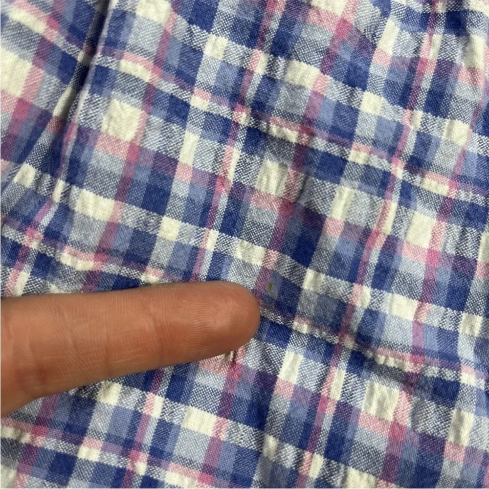 Vintage Oshkosh Made USA Multicolored Plaid Seersucker Dress